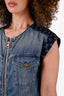 Louis Vuitton Blue Denim Monogram Zip-Up Dress Size 36