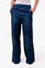Gucci Blue Denim Belted Vest Jacket + Wide Legged Jeans Set Size 44