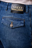 Gucci Blue Denim Belted Vest Jacket + Wide Legged Jeans Set Size 44