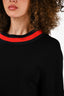 Gucci Black Red/Navy Trim Detailed Dress + Pants Set Size M