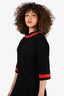 Gucci Black Red/Navy Trim Detailed Dress + Pants Set Size M