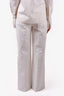 Louis Vuitton White Denim Monogram Wide Legged Jeans Size 38