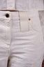 Louis Vuitton White Denim Monogram Wide Legged Jeans Size 38