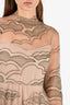 Valentino Taupe/Grey Silk Sequin Embellished Dress Size 4
