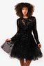 Elie Saab Black Sequin Embellished Mesh Dress Estimated Size 4
