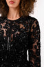 Elie Saab Black Sequin Embellished Mesh Dress Estimated Size 4