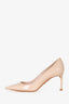 Christian Dior Nude Patent Leather Pointed Toe Heels Size 38