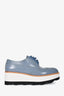 Prada Blue Leather Pointed Toe Platform Oxford Size 37