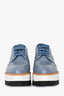Prada Blue Leather Pointed Toe Platform Oxford Size 37