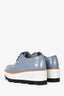 Prada Blue Leather Pointed Toe Platform Oxford Size 37