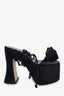 Magda Butrym Black Satin Rose Platform Lace-Up Heels Size 39