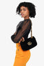 Gucci Black Matelasse Velvet Mini GG Marmont Shoulder Bag