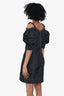 Ganni Black Off The Shoulder Zip-Down Mini Dress Size 36
