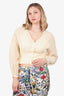 Remain Birger Christensen Cream Line/Silk Sheer Crop Top Size 6