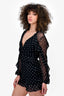 Zimmermann Black Polkadot Silk Romper Size 0