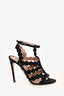 Alaïa Black Suede Cage Heeled Sandals Size 38