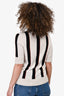 Pre-loved Chanel™ Cream Striped Cashmere Turtleneck Top Size 38