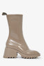 Chloe Taupe Zip Up 'Betty' Rain Boots Size 35