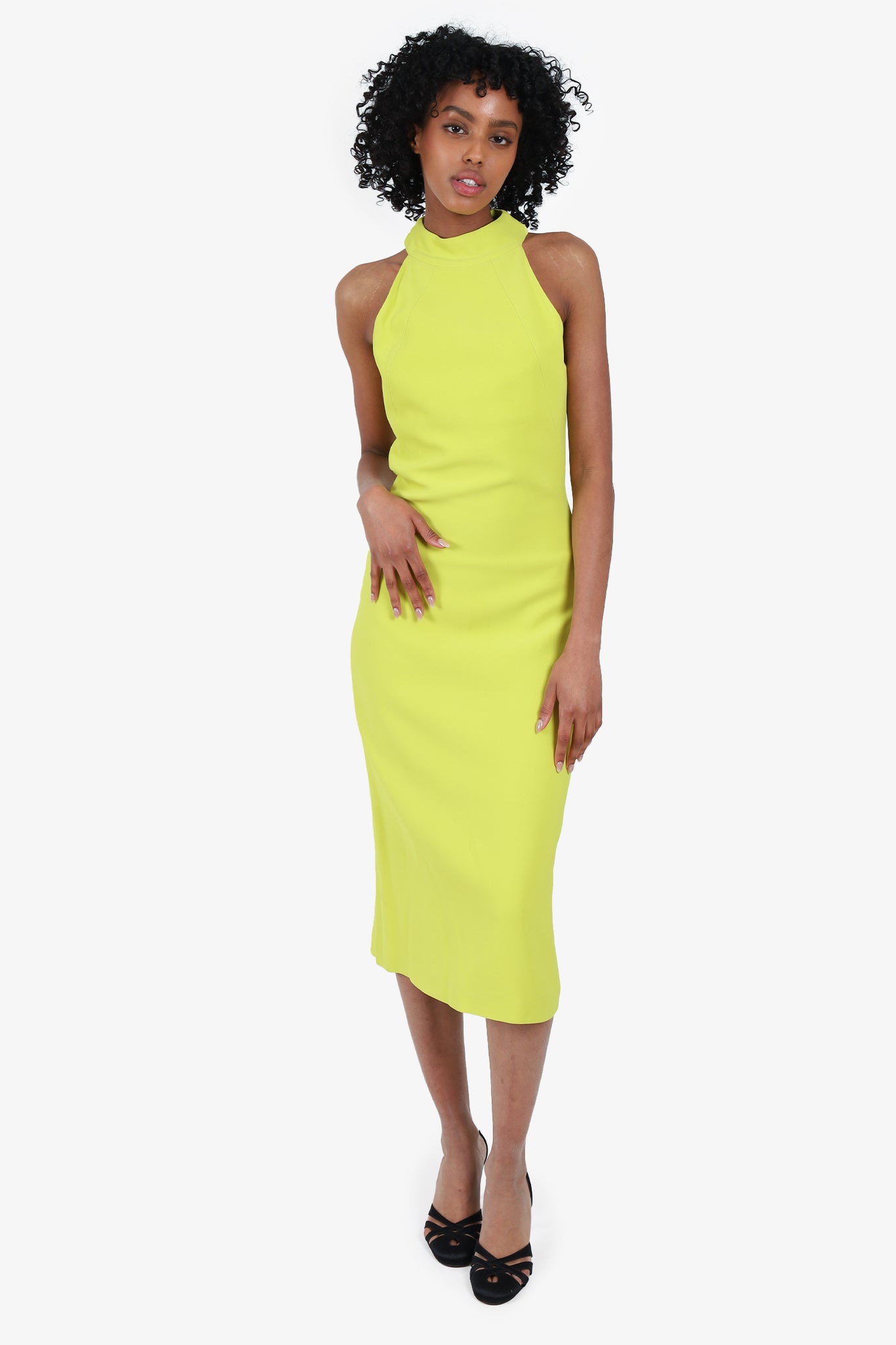 Brandon Maxwell Lime Green Sleeveless Midi Dress Size 2 – Mine & Yours