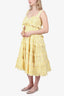 Innika Choo Yellow/White Floral Ruffle Midi Dress Size 0