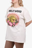 Gucci White 'Hollywood' Floral Leopard T-Shirt size Large Mens