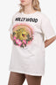 Gucci White 'Hollywood' Floral Leopard T-Shirt Size Large Mens