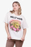 Gucci White 'Hollywood' Floral Leopard T-Shirt size Large Mens