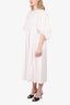 Cecilie Bahnsen White Lace Lapel Puff Sleeve Dress Size 4