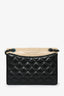 Pre-loved Chanel™ 2015/16 Black Quilted Leather/Beige Ballerine Flap Bag