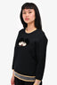 Fendi Black Gold/Mesh Trimmed Monster Sweater Size 38