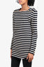 Balmain Black/White Cotton Striped Long Sleeve Sweater Size 36