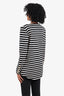 Balmain Black/White Cotton Striped Long Sleeve Sweater Size 36