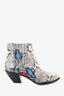Golden Goose Snake Embossed Leather Ankle Boots Size 39