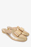 Salvatore Ferragamo Gold Metallic Sciacca Slip-on Mules Size 9.5