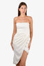 Gauge 81 White Strapless Ruched Midi Dress Size 38