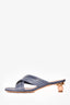 Jacquemus Blue Stitched Asymmetrical Mule Sandals Size 36