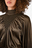 Fendi Green Silk Knit Detail Jumpsuit Size 42