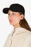 Hermes Black Perforated Leather Baseball Cap Size 57