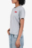 Play Comme des Garcons Grey Double Heart Patch T-Shirt Size S