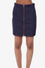 M Missoni Navy Textured Zip-up Mini Skirt Size 40