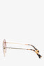 Valentino Brown Tortoise Shell Octangular Framed Sunglasses