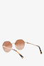 Valentino Brown Tortoise Shell Octangular Framed Sunglasses