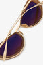 Valentino Gold Toned/Brown Cat Eye Sunglasses