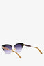 Gucci Black/Gold Toned Cat Eyed Sunglasses
