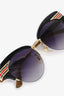 Gucci Black/Gold Toned Cat Eyed Sunglasses