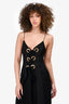 Ellery Black Strappy Midi Dress with Gold Grommet Detail Size 2 US