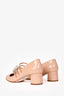 Miu Miu Beige Patent Leather Embellished Mary Jane Heels Size 37