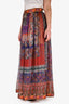 Etro Multicoloured Silk Printed Belted Maxi Skirt Size 48