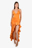 Lovers + Friends Yellow Ruffle Asymmetrical 'Riya' Gown Size XS