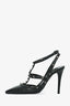 Valentino Black Leather Cage Rockstud Heels Size 38